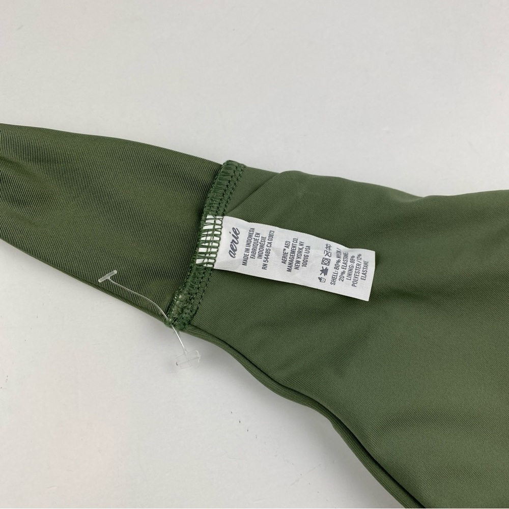 Aerie Wrap Halter Adjustable Straps Bikini Top Green Size M NWOT - Picture 7 of 7